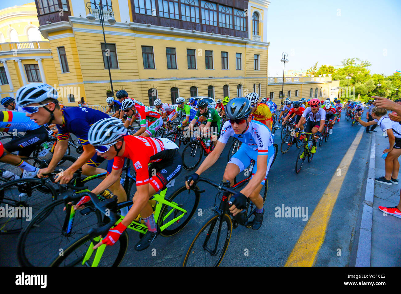 Baku, Azerbaijan. 25th July, 2019. Man's Road Race 75 km during day 5