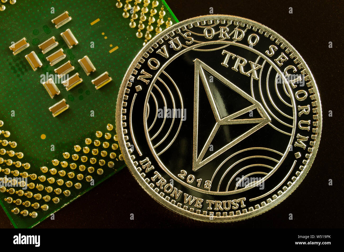 Tron Is A Modern Way Of Exchange And This Crypto Currency Is A Convenient Means Of Payment Stock Photo Alamy