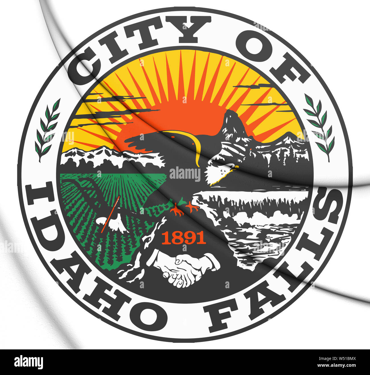 3D Seal of Idaho Falls (Idaho), USA. 3D Illustration Stock Photo Alamy