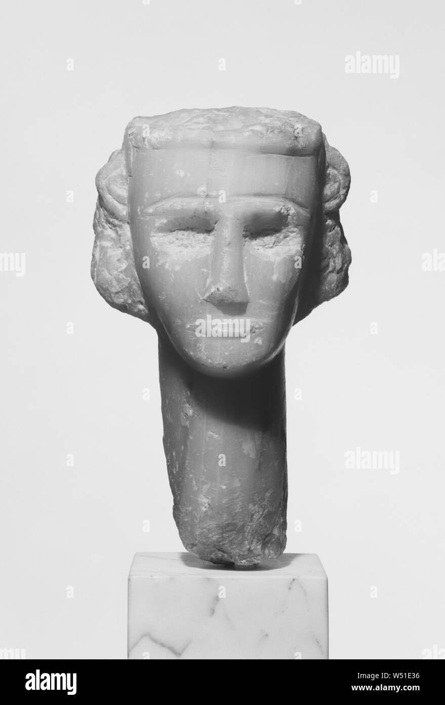 Female Head, Unknown, Yemen, 1st century B.C.–1st century A.D., Onyx (eyes were originally inlaid), 24 cm (9 7/16 in Stock Photo