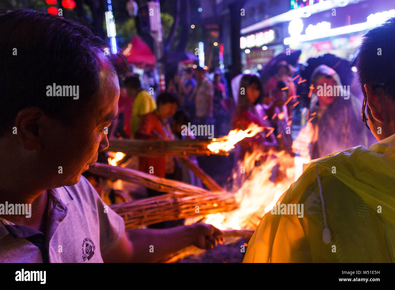 Celebrations of the torch festival in Yunnan province, China Stock Photo
