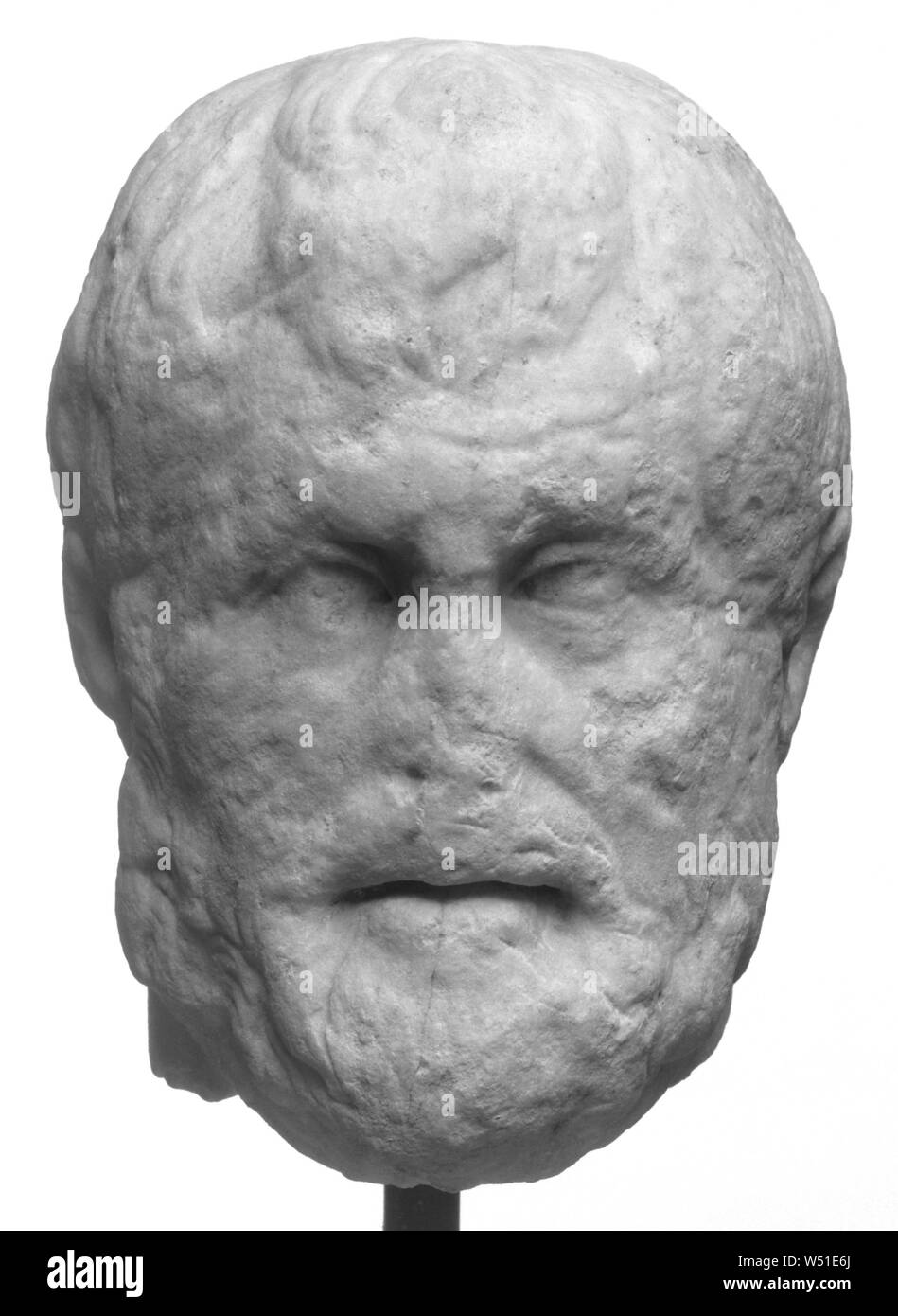 Portrait of a Greek Philosopher, Unknown, Roman Empire, 1st–2nd century A.D., Marble, 26 cm (10 1/4 in Stock Photo