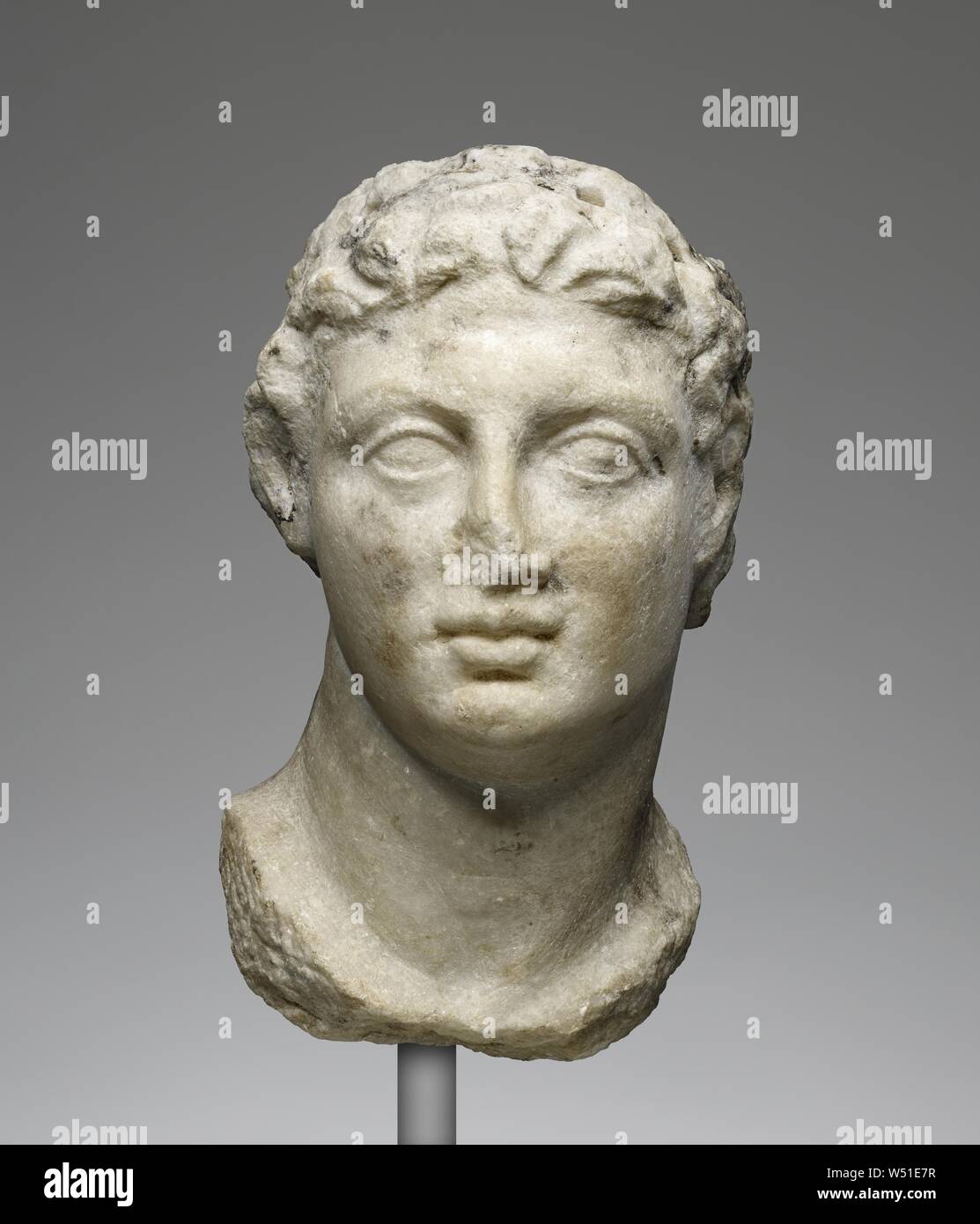 Head of Ptolemy III, Unknown, Egypt, 246 - 222 B.C., Marble, 16.8 × 9.1 × 11 cm (6 5/8 × 3 9/16 × 4 5/16 in Stock Photo