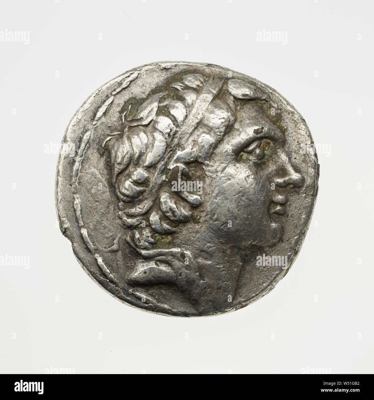 Forged Tetracrachm of Antiochus III, Unknown, Syria, Ancient, Silver, 0.0154 kg (0.034 lb Stock Photo