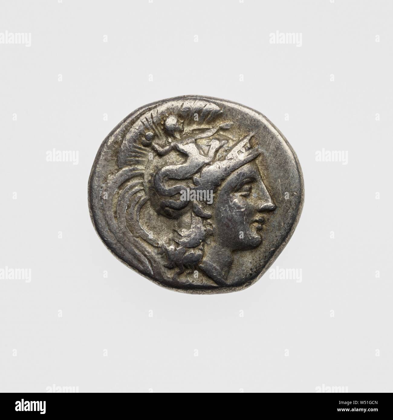 Drachm, Unknown, Tarentum (Taras), South Italy, 300–280 B.C., Silver Stock Photo