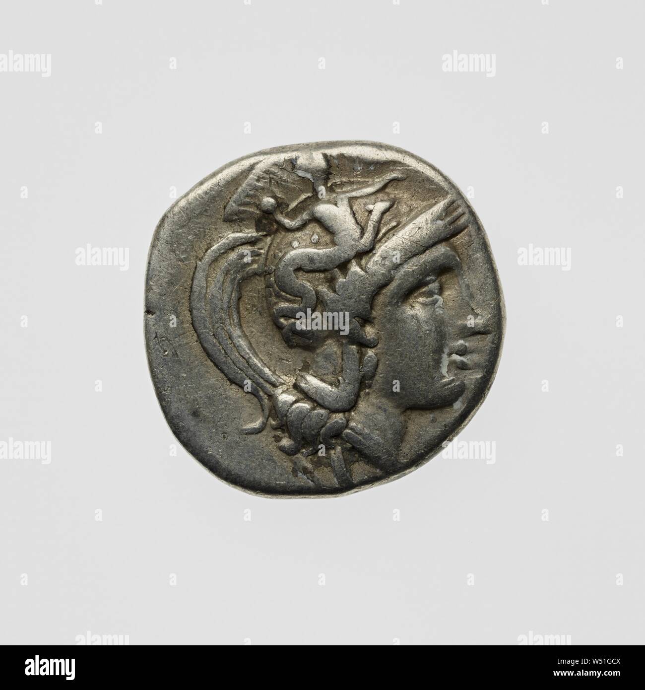 Drachm, Unknown, Tarentum (Taras), South Italy, 300–280 B.C., Silver Stock Photo