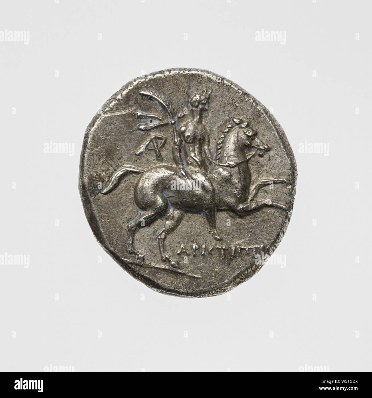 Stater, Unknown, Tarentum (Taras), South Italy, 235–228 B.C., Silver, 0.0066 kg (0.0146 lb Stock Photo