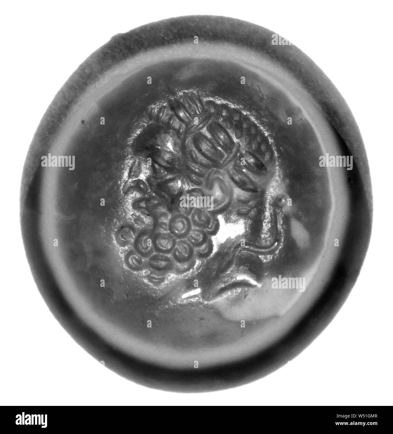 Engraved Gem, Unknown, 1st century A.D., Banded agate, brown/blue/black, 0.3 × 1.1 cm (1/8 × 7/16 in Stock Photo