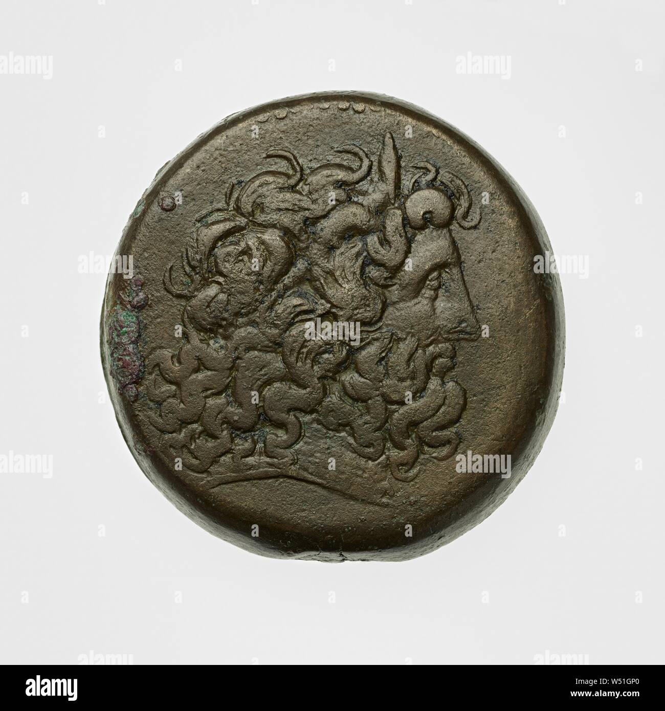 Coin with Ptolemy (III Euergetes III ?), Unknown, Egypt, about 247 - 222 B.C., Bronze, 0.0668 kg (0.1473 lb Stock Photo