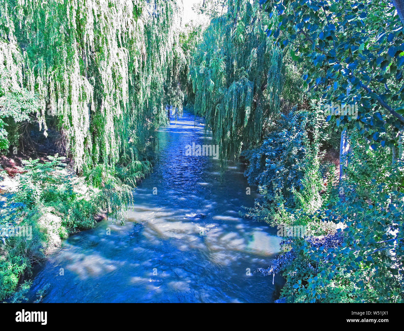 Maule river as it passes through the city of Talca, Chile Stock Photo ...