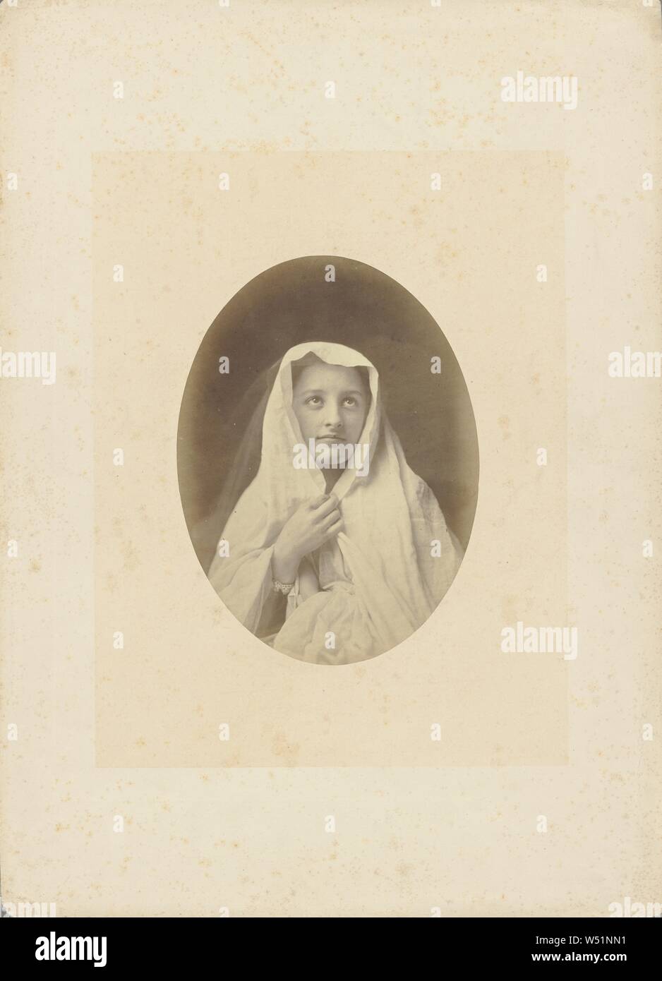 Madonna (Mary Rejlander?), Oscar Gustave Rejlander (British, born Sweden, 1813 - 1875), about 1860, Albumen silver print, 20.3 × 14.9 cm (8 × 5 7/8 in Stock Photo