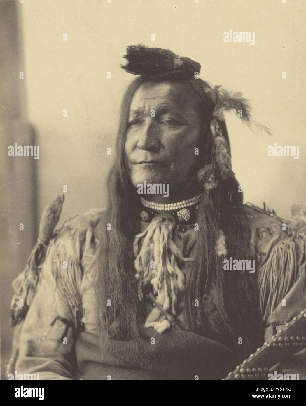 Chief Mountain, Blackfeet, Adolph F. Muhr (American, died 1913), Frank A. Rinehart (American, 1861 - 1928), 1898, Platinum print, 23 × 18 cm (9 1/16 × 7 1/8 in Stock Photo