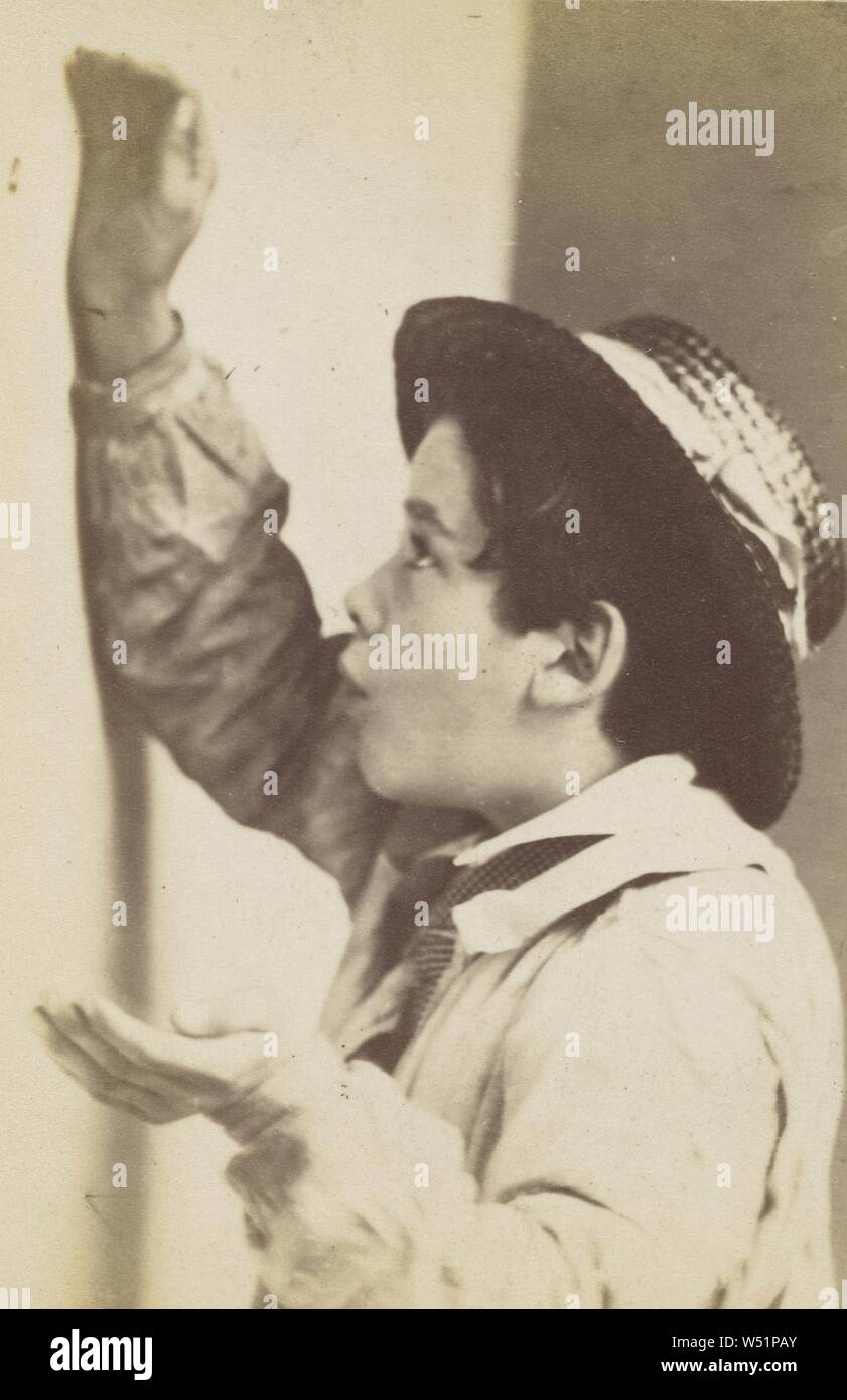 Catching, Oscar Gustave Rejlander (British, born Sweden, 1813 - 1875), about 1862, Albumen silver print, 8.9 × 5.9 cm (3 1/2 × 2 5/16 in Stock Photo