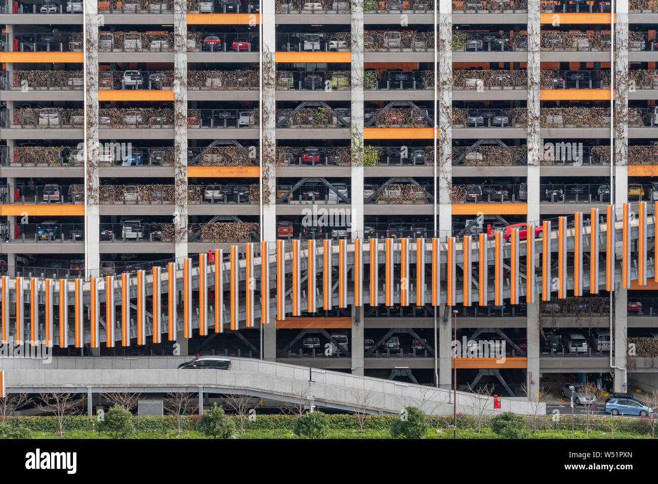 Multistorey car park in Japan Stock Photo