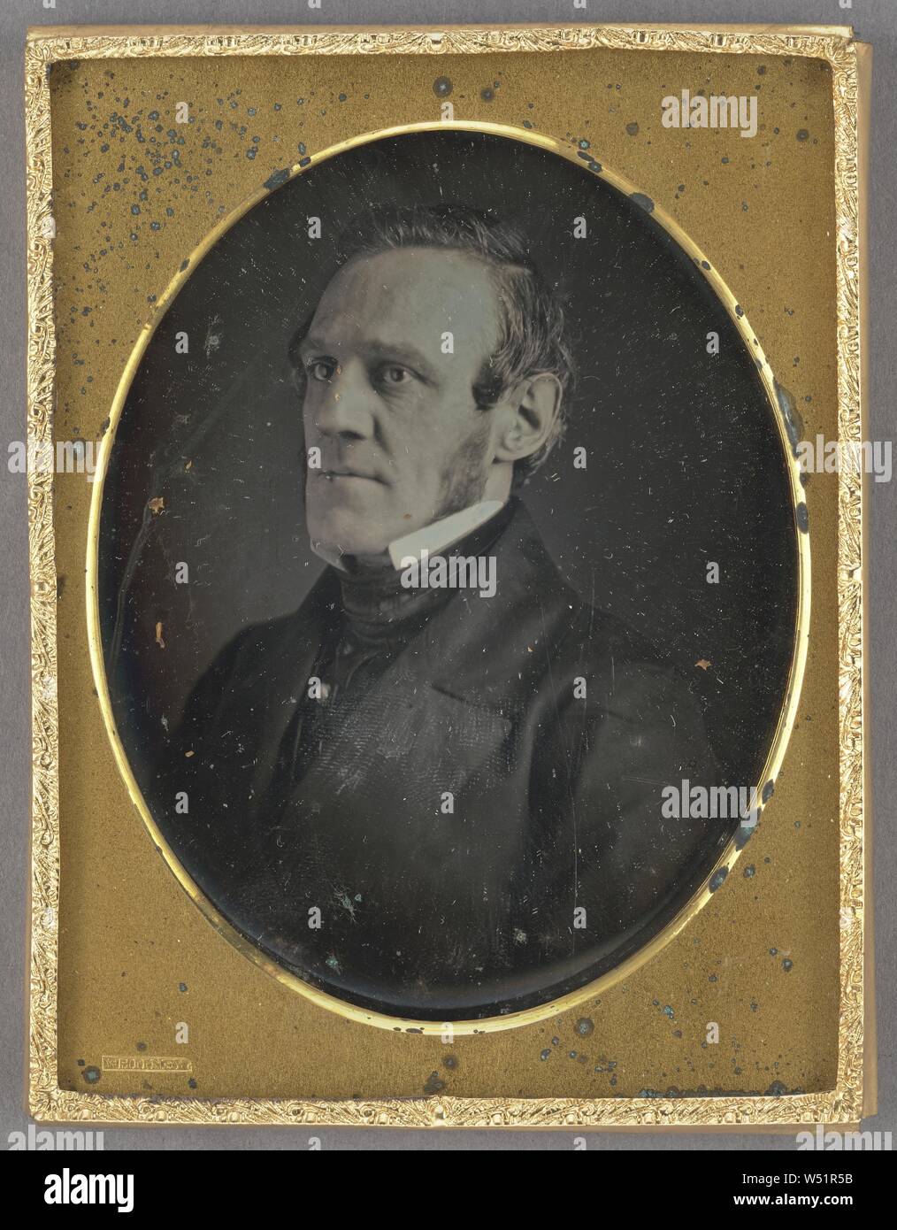Portrait of George Thompson, British Salvery Abolitionist, Edward Tompkins Whitney (American, 1820 - 1893), 1851, Daguerreotype Stock Photo