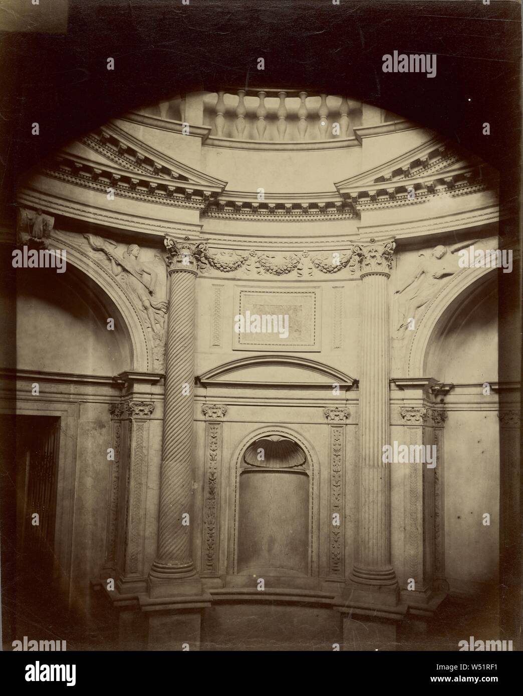 INVENTORY TITLE:  Architecture, Unknown maker, Italian, about 1870, Albumen silver print Stock Photo