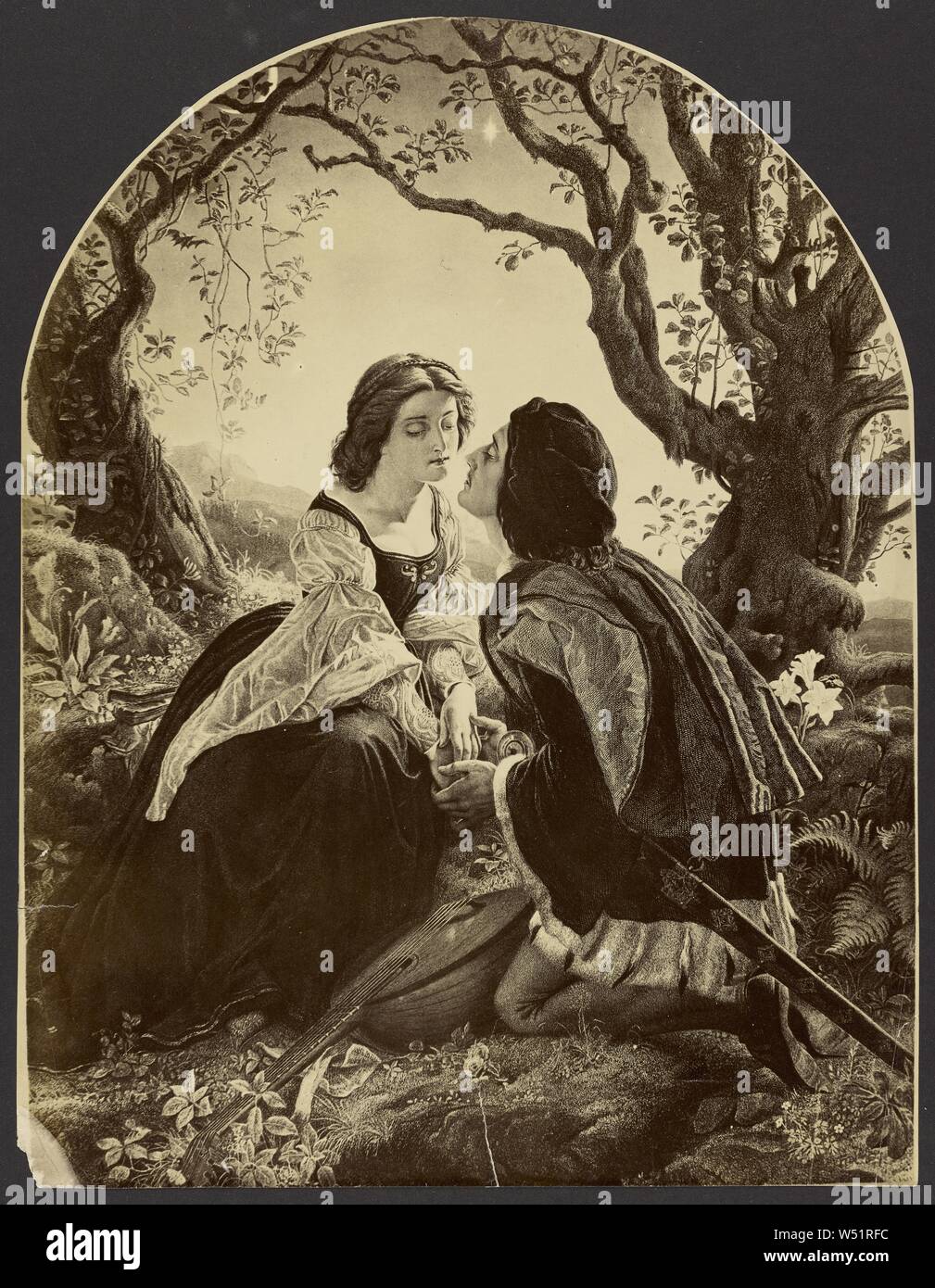 Hesperus, the Evening Star, Sacred to Lovers, 1855 by Sir Joseph Noel Paton, Unknown, about 1870 - 1890, Albumen silver print, 27.9 × 21.5 cm (11 × 8 7/16 in Stock Photo