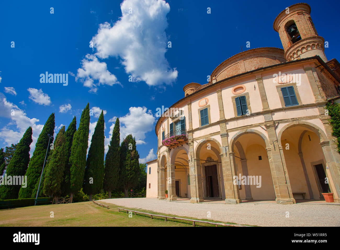 A large  exclusive and luxury Villa in Italy in Umbria, Italy in summer Stock Photo