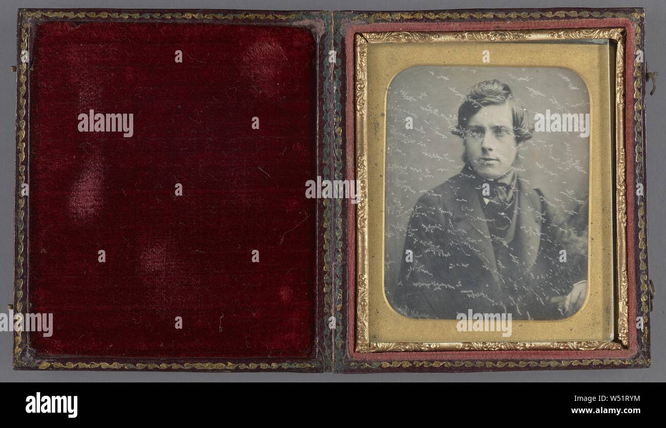 Portrait of a Young Man with Fuzzy Sideburns, Attributed to Guy, about 1850, Daguerreotype Stock Photo