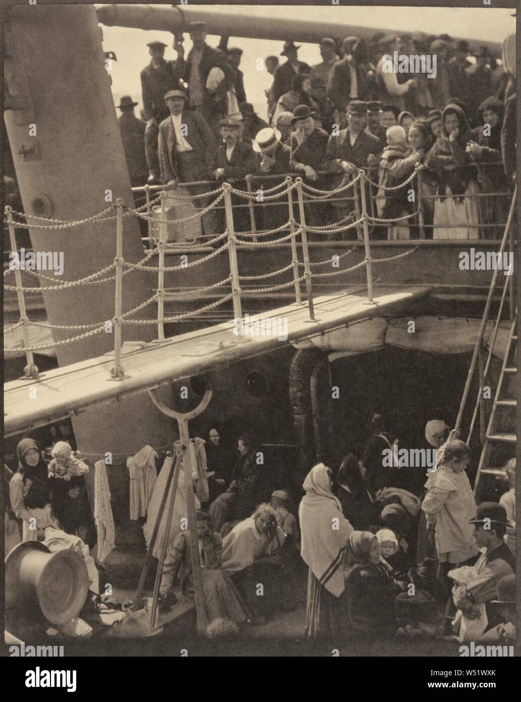 The Steerage, Alfred Stieglitz (American, 1864 - 1946), 1907, Photogravure, 33.5 × 26.4 cm (13 3/16 × 10 3/8 in Stock Photo