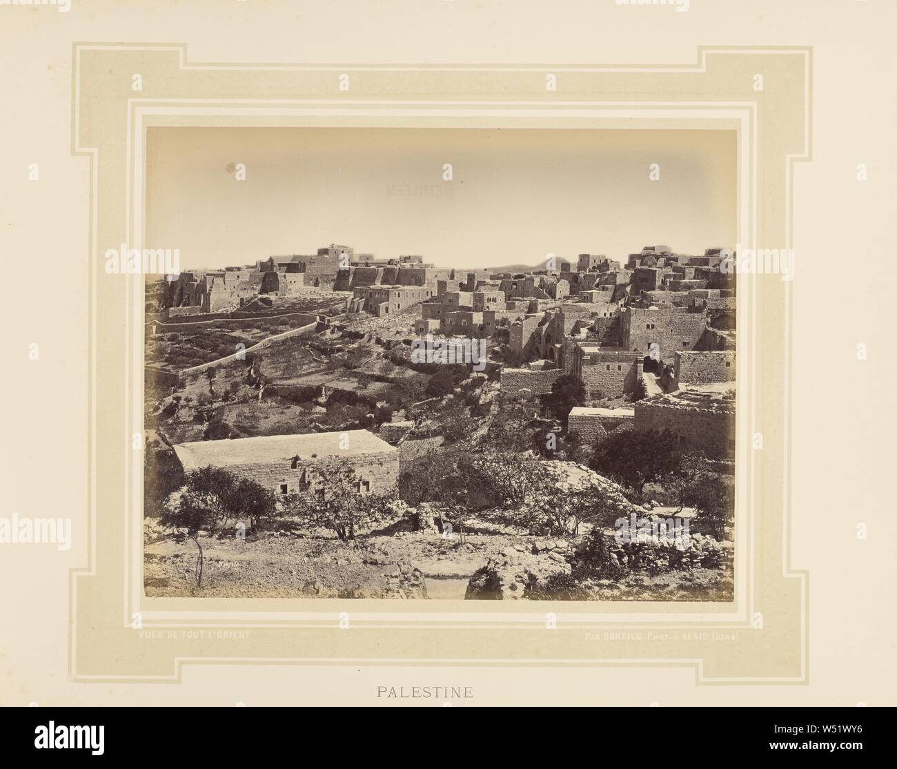 Palestine: Bethléem, Félix Bonfils (French, 1831 - 1885), Alais, France, 1877, Tinted albumen silver print, 22.4 × 28.1 cm (8 13/16 × 11 1/16 in Stock Photo