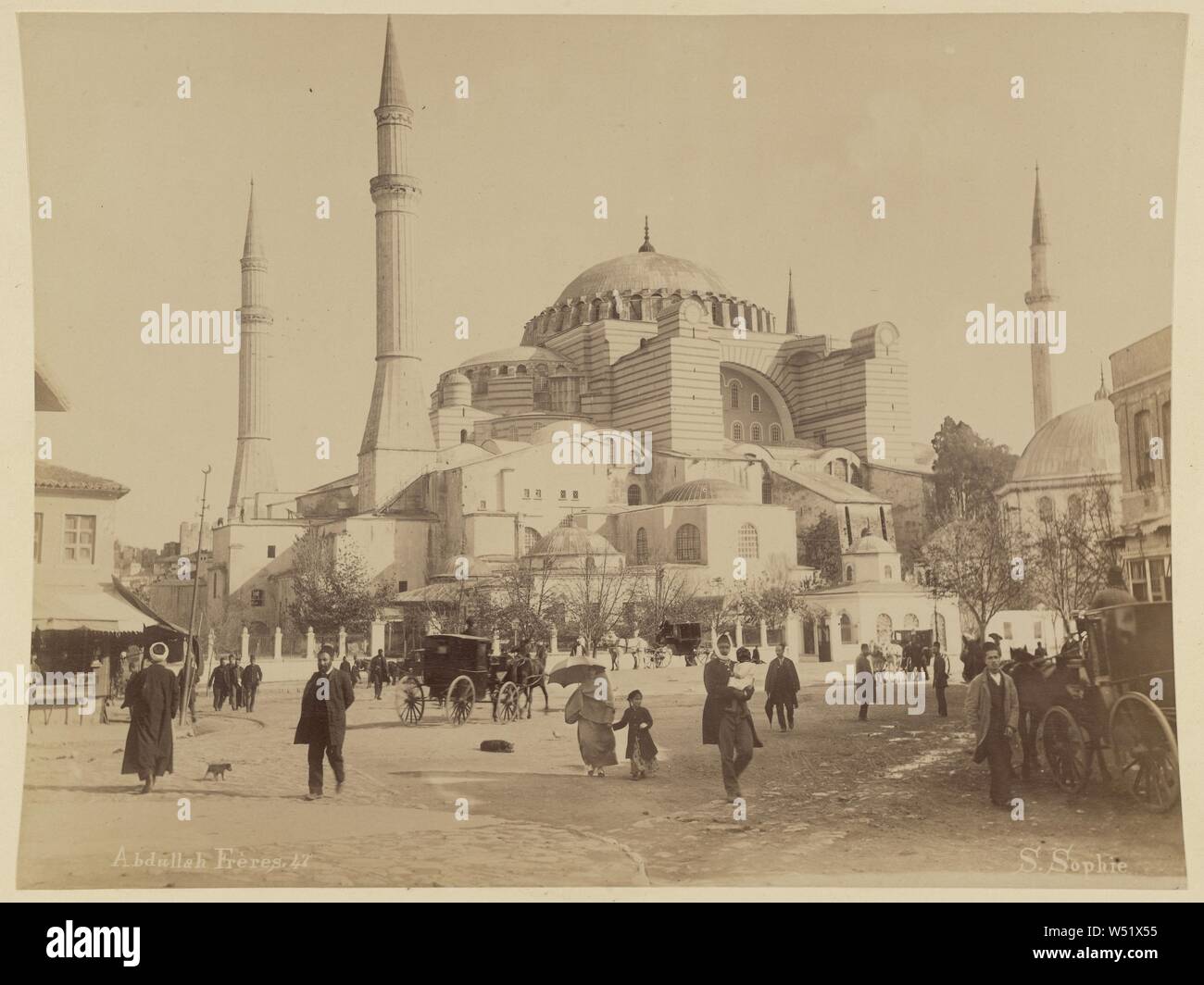 Sancta Sophia, Abdullah Frères (Armenian, active 1860s - 1890s), Constantinople, Turkey, 1858 - 1899, Albumen silver print, 19.9 x 25.8 cm (7 13/16 x 10 3/16 in Stock Photo