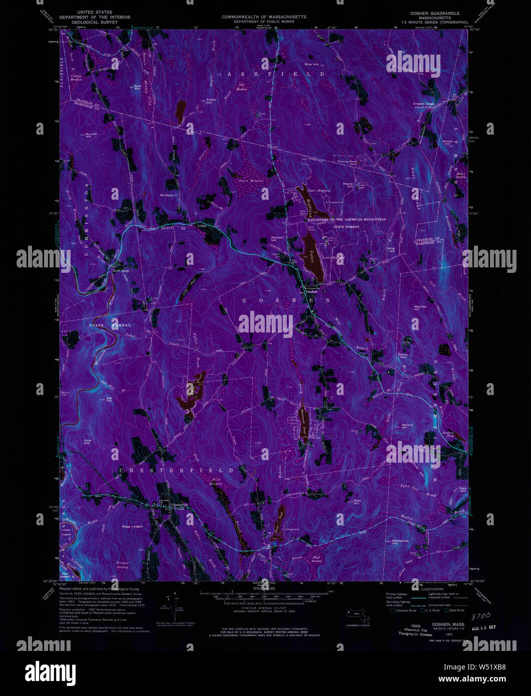 Massachusetts USGS Historical Topo Map MA Goshen 350163 1972 24000