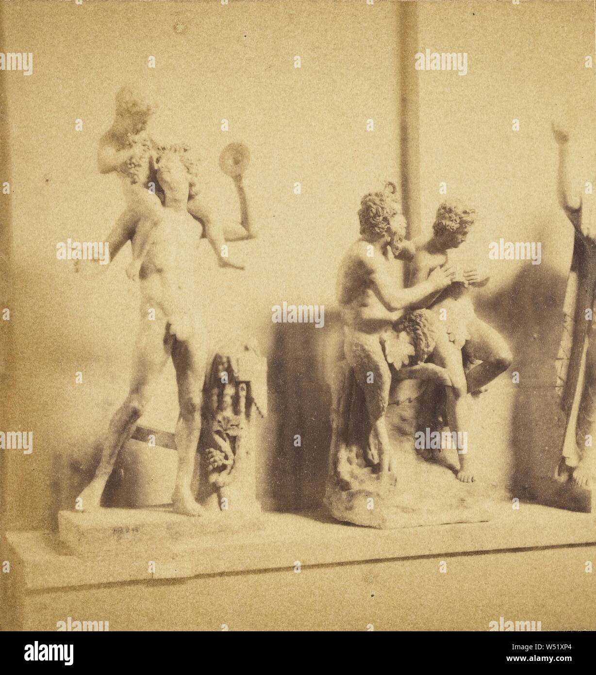 Faun carrying the boy Bacchus on his shoulders. Museo Nazionale. Naples., Fratelli Alinari (Italian, founded 1852), 1870s, Albumen silver print Stock Photo