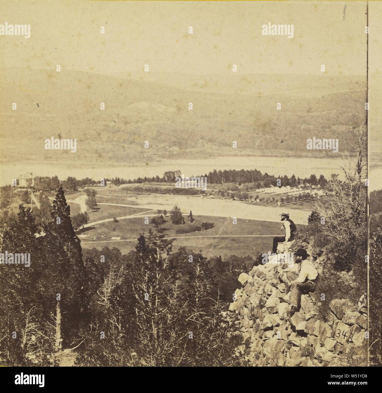 West Point from Fort Putnam., Edward Anthony (American, 1818 - 1888), about 1860–1862, Albumen silver print Stock Photo