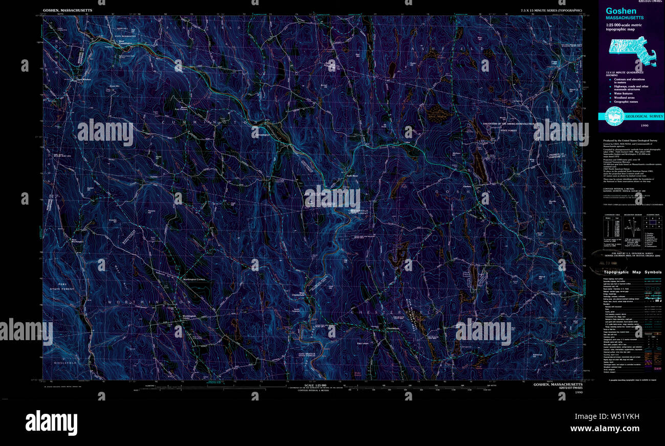 Massachusetts USGS Historical Topo Map MA Goshen 350973 1990 25000