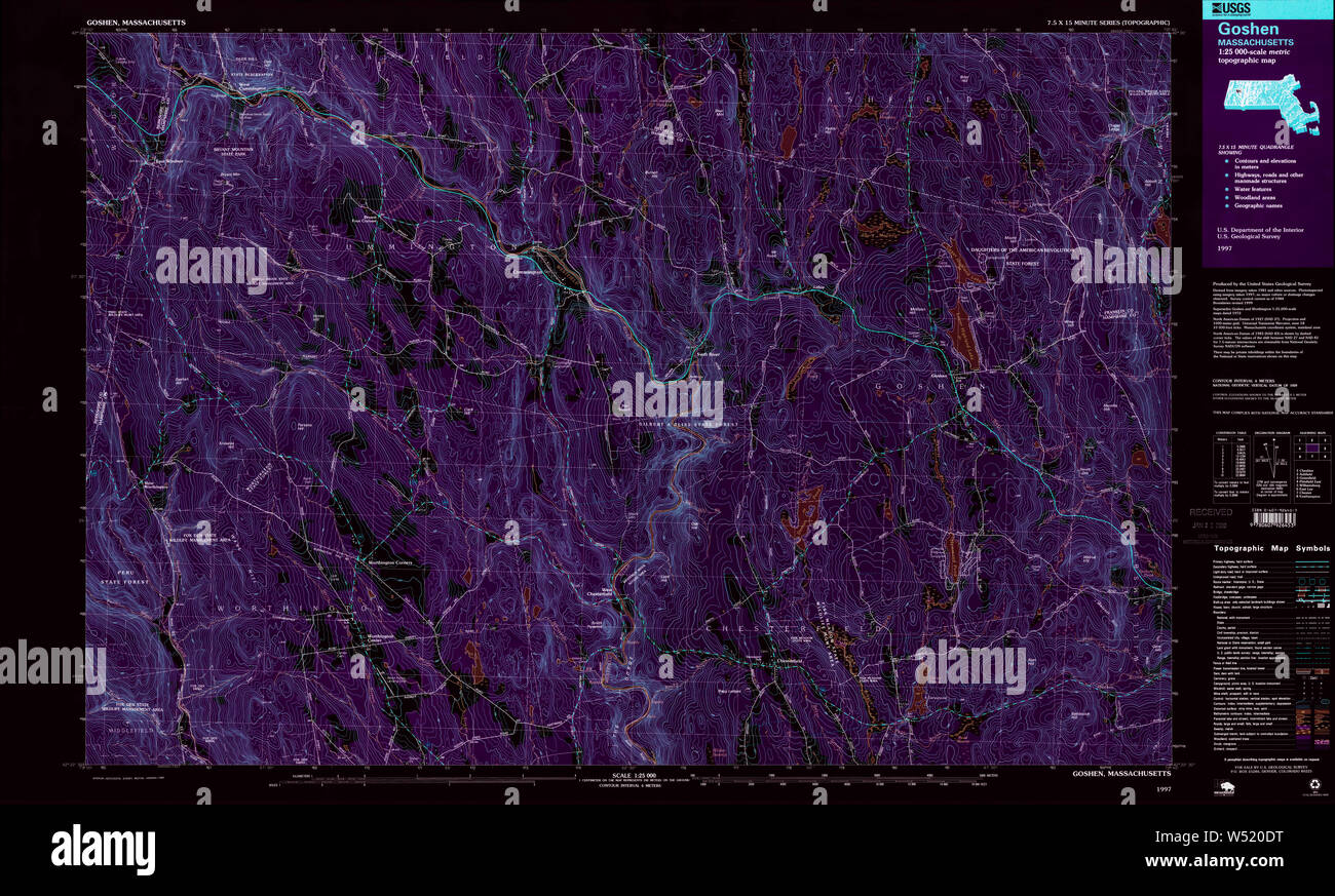 Massachusetts USGS Historical Topo Map MA Goshen 350976 1997 25000