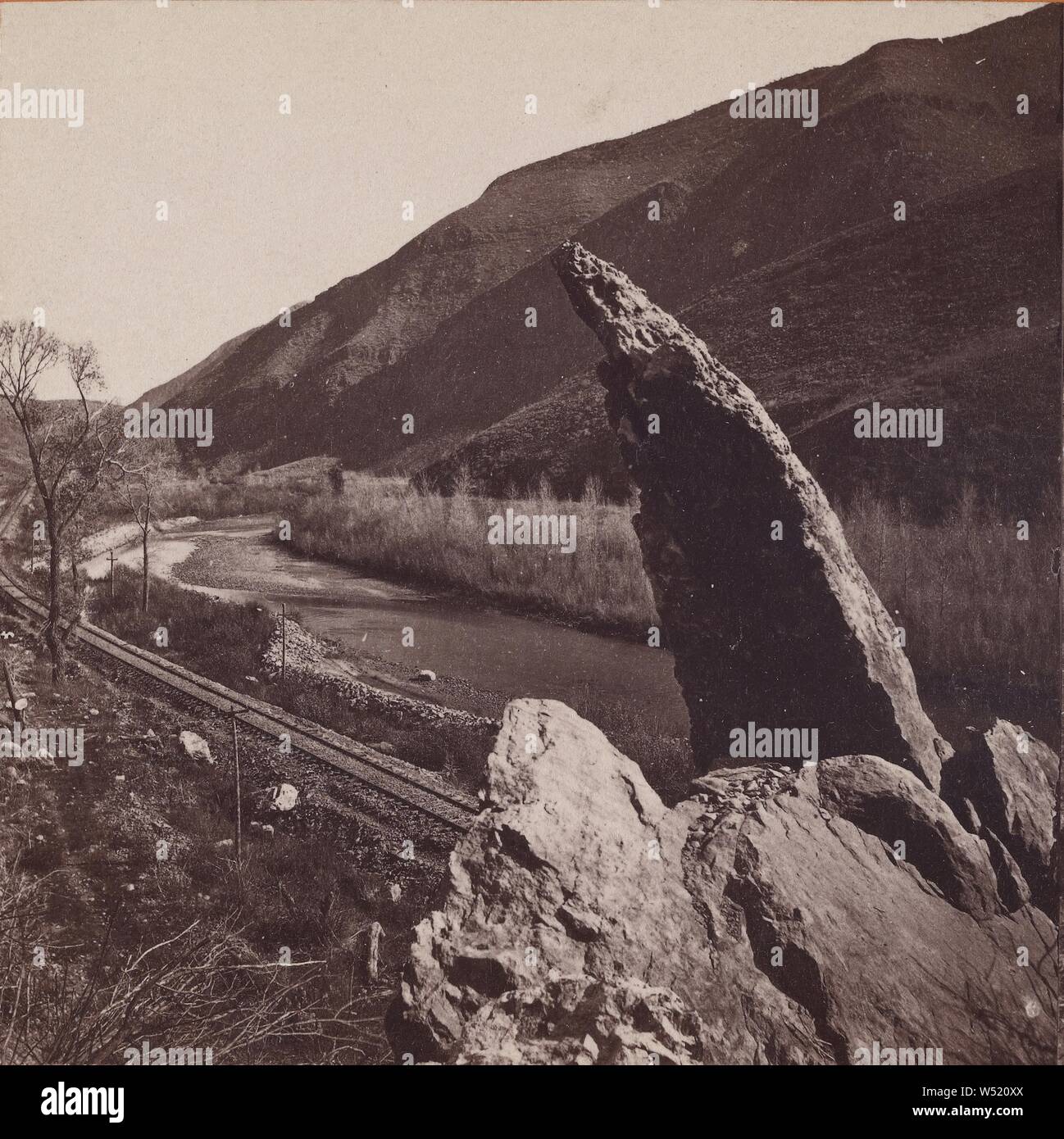 Index Rock, Upper Weber Canyon, Near Tunnel No. 3. Union Pacific Rail Road., Edward and Henry T. Anthony & Co. (American, 1862 - 1902), about 1868, Albumen silver print Stock Photo