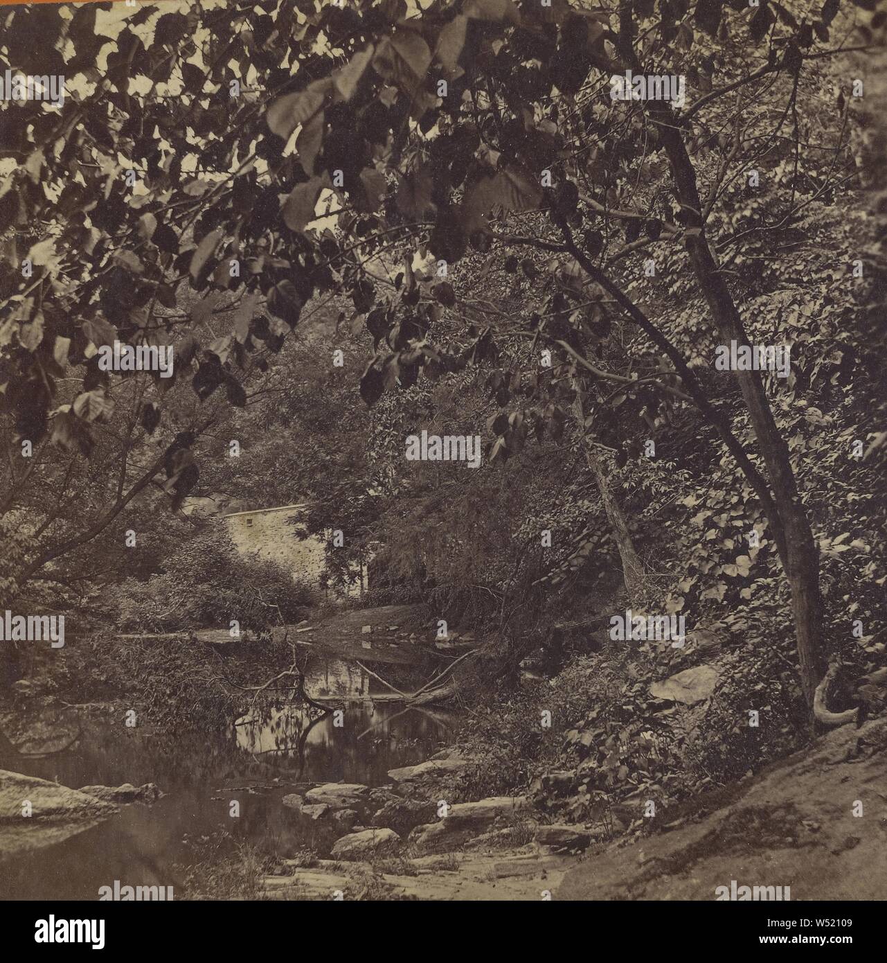 Wissahickon Creek, Near Philadelphia, Pa. Germantown Bend., Edward and Henry T. Anthony & Co. (American, 1862 - 1902), about 1869, Albumen silver print Stock Photo