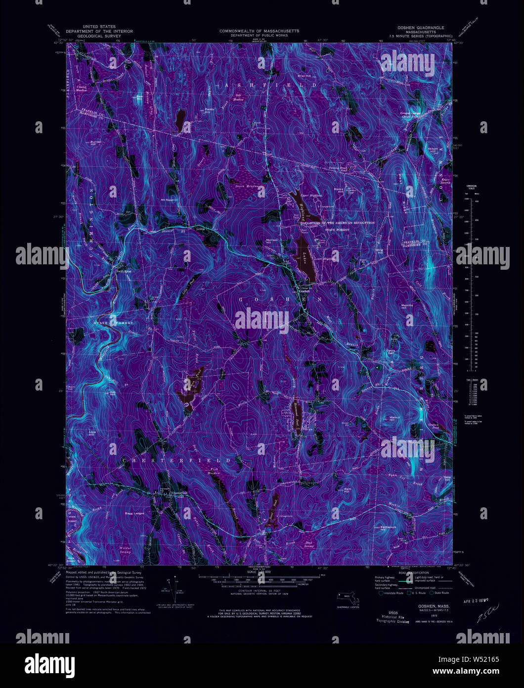 Massachusetts USGS Historical Topo Map MA Goshen 350977 1972 25000