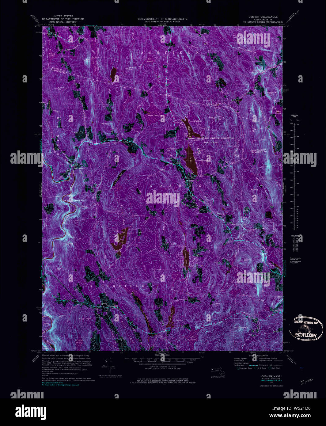 Massachusetts USGS Historical Topo Map MA Goshen 350978 1972 25000