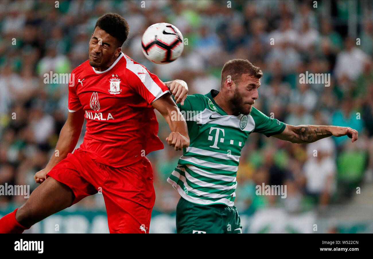 Miha Blazic of Ferencvarosi TC controls the ball during the