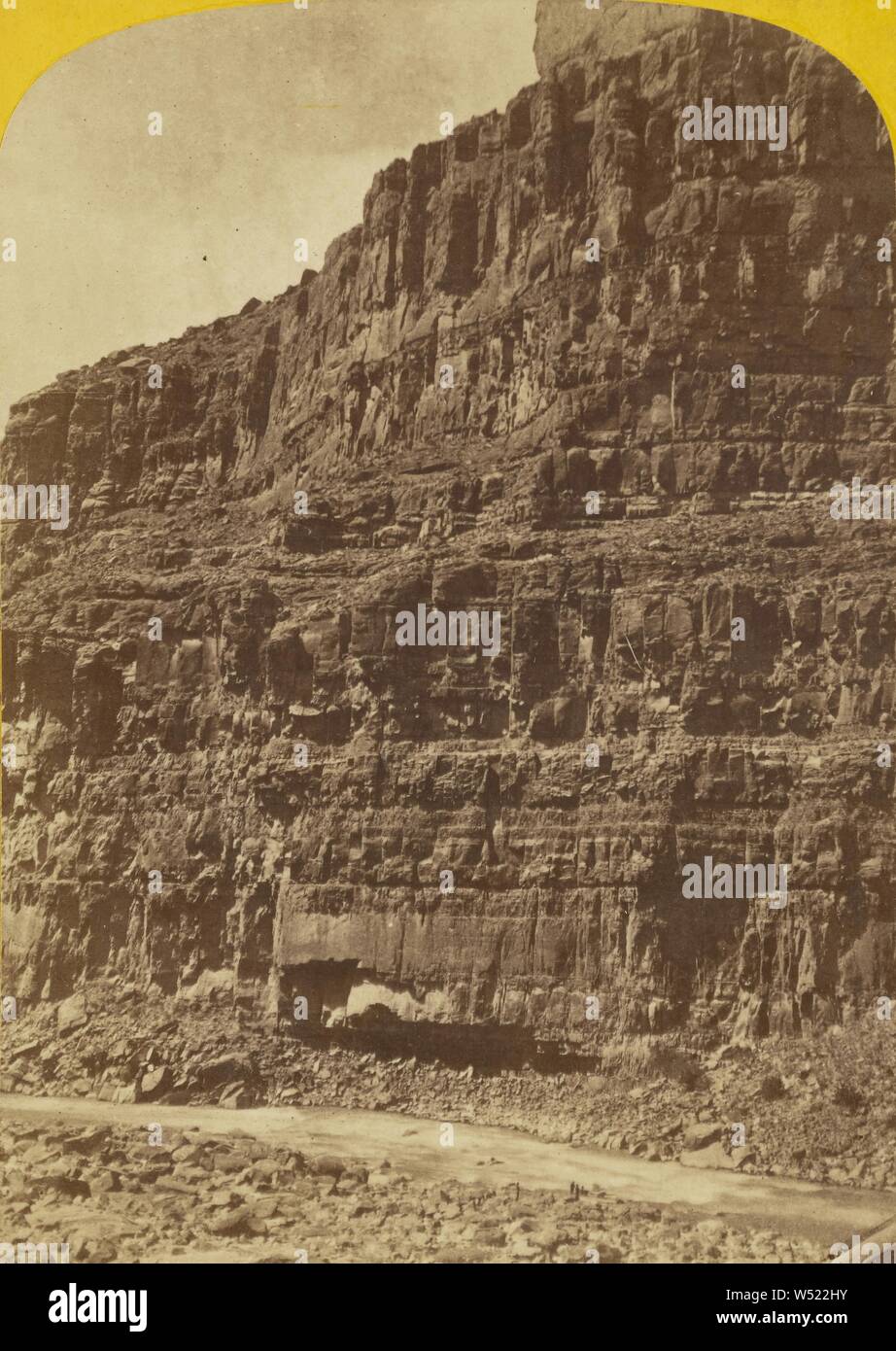 View of the Wall. This canon is 40 3/4 miles long and from 1,500 to 3,000 feet deep. Colorado River. Cataract Canon., Elias Olcott Beaman (American, active 1870s), about 1871–1872, Albumen silver print Stock Photo