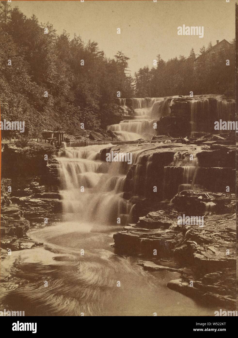 Pau-Pack Falls. Pennsylvania, E.W. Beckwith, 1870s, Albumen silver print Stock Photo