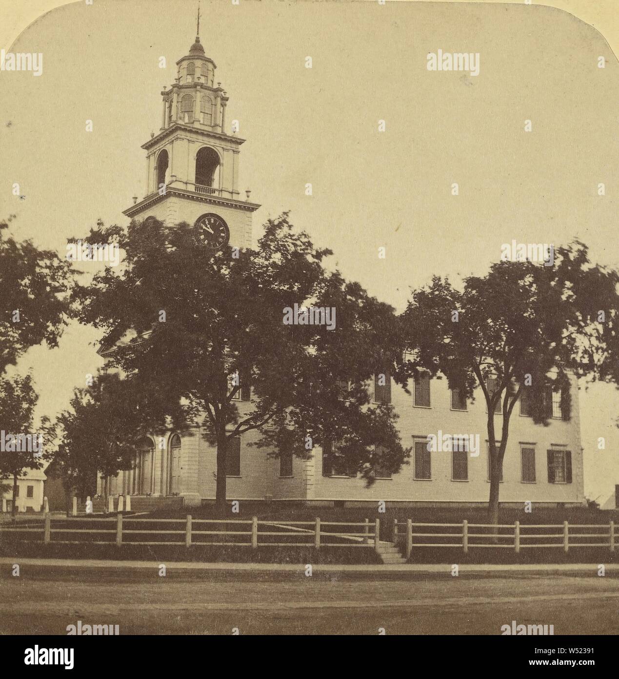 First Parish Meeting House. Roxbury, Mass., Deloss Barnum (American, 1825 - 1873), 1859, Albumen silver print Stock Photo