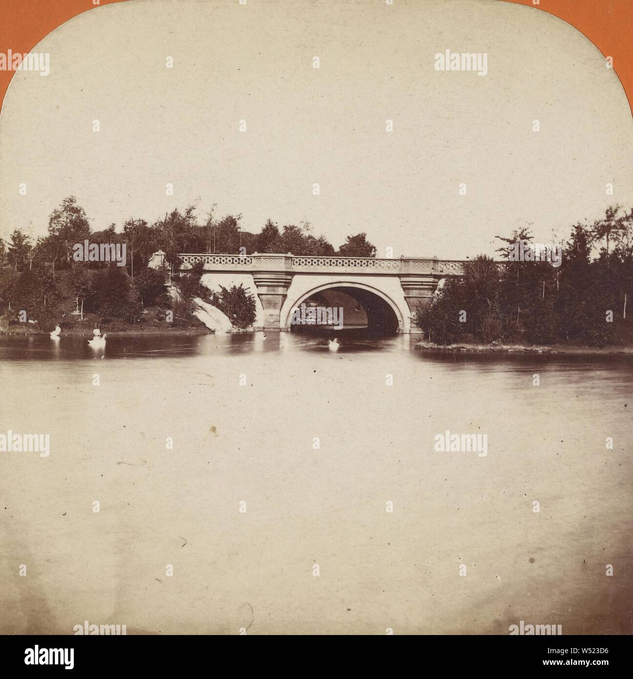Lake & Balcony Bridge. Central Park., Deloss Barnum (American, 1825 ...