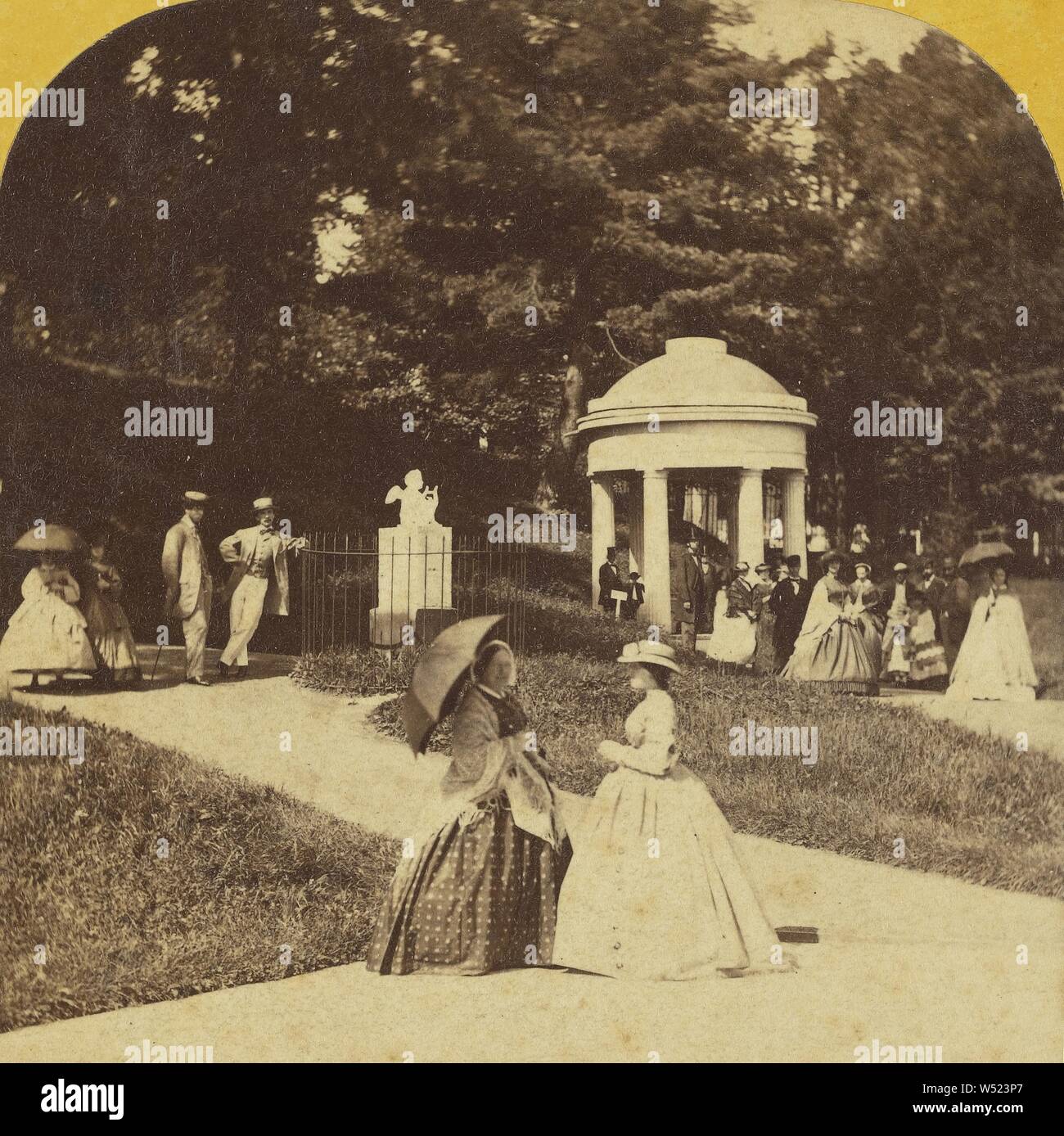 Columbia Spring No. 1, Saratoga Springs, N.Y., Deloss Barnum (American, 1825 - 1873), about 1865–1870, Albumen silver print Stock Photo