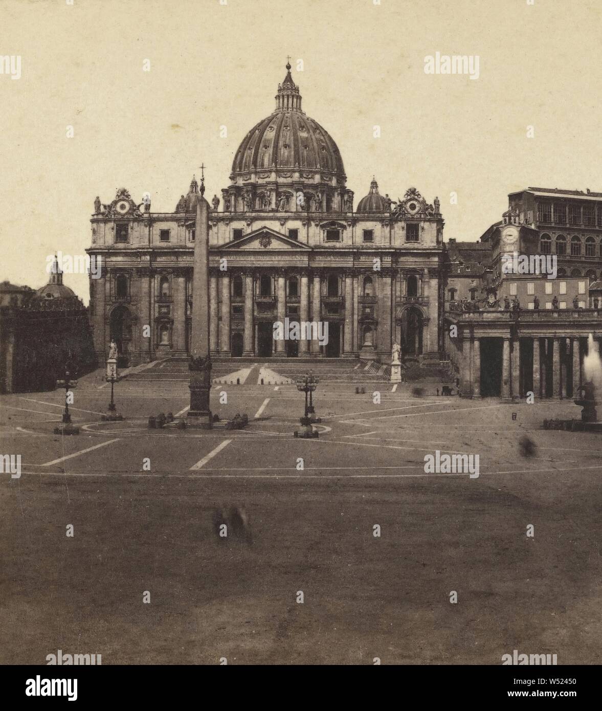 Chiesa di S. Pietro dalla Piazza (Roma), Edmondo Behles (Italian, born Germany, 1841 - 1921), about 1865–1875, Albumen silver print Stock Photo