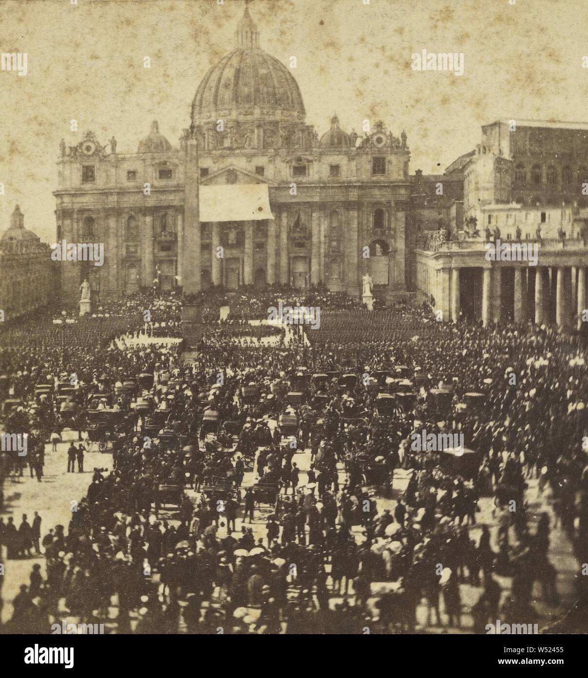 St. Peter's, Rome, Edmondo Behles (Italian, born Germany, 1841 - 1921), about 1865–1875, Albumen silver print Stock Photo