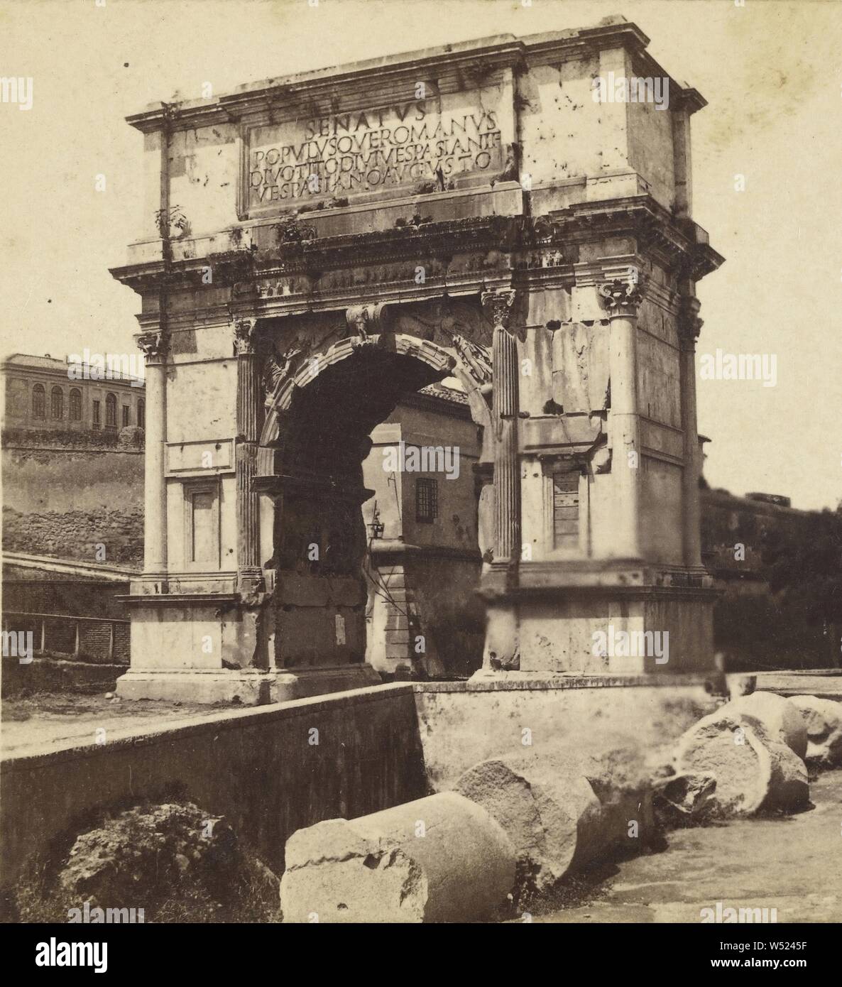 Arco di Tito (Roma), Edmondo Behles (Italian, born Germany, 1841 - 1921), about 1865–1875, Albumen silver print Stock Photo