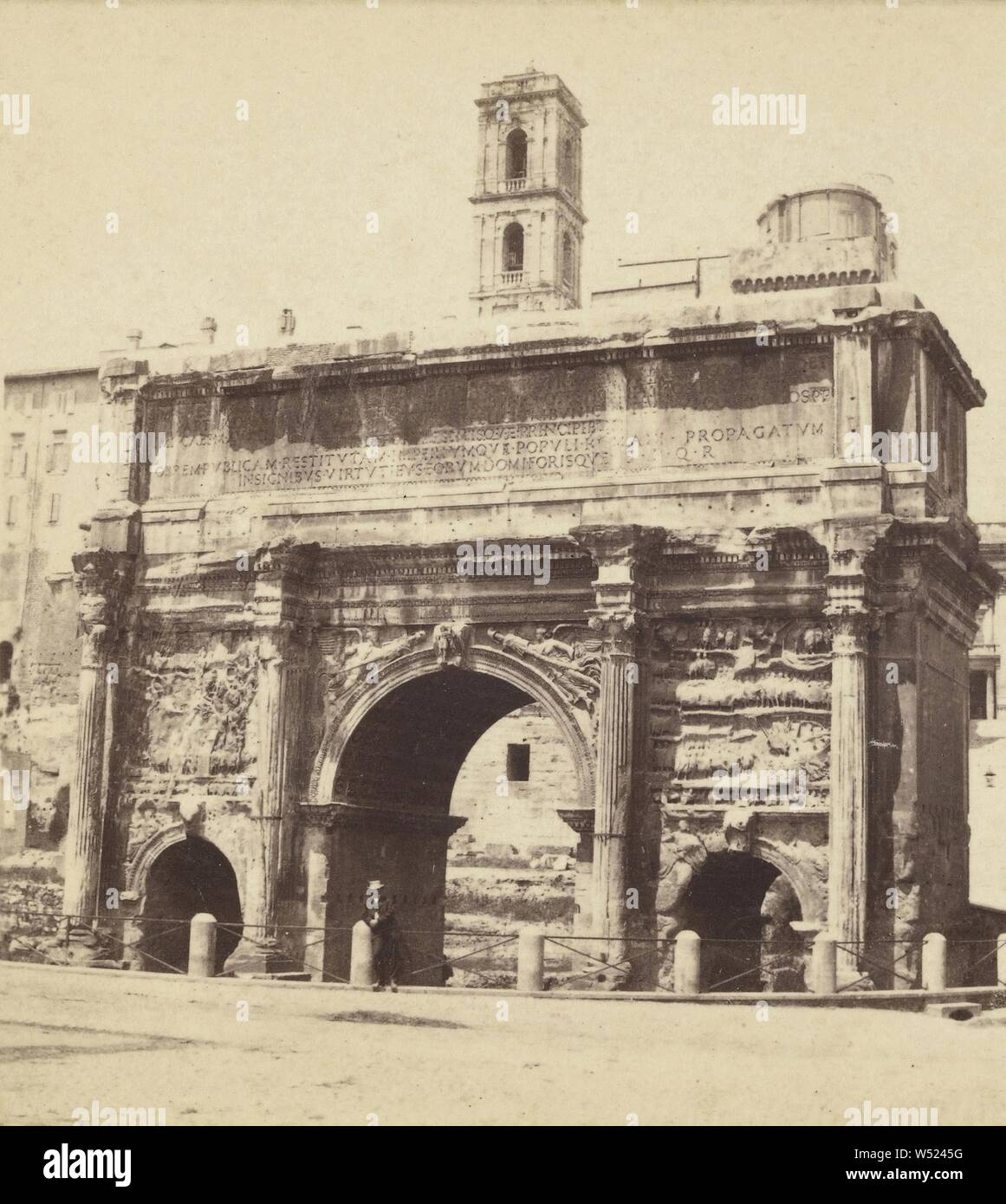 Arco di Septimus Severus, Edmondo Behles (Italian, born Germany, 1841 - 1921), about 1865–1875, Albumen silver print Stock Photo