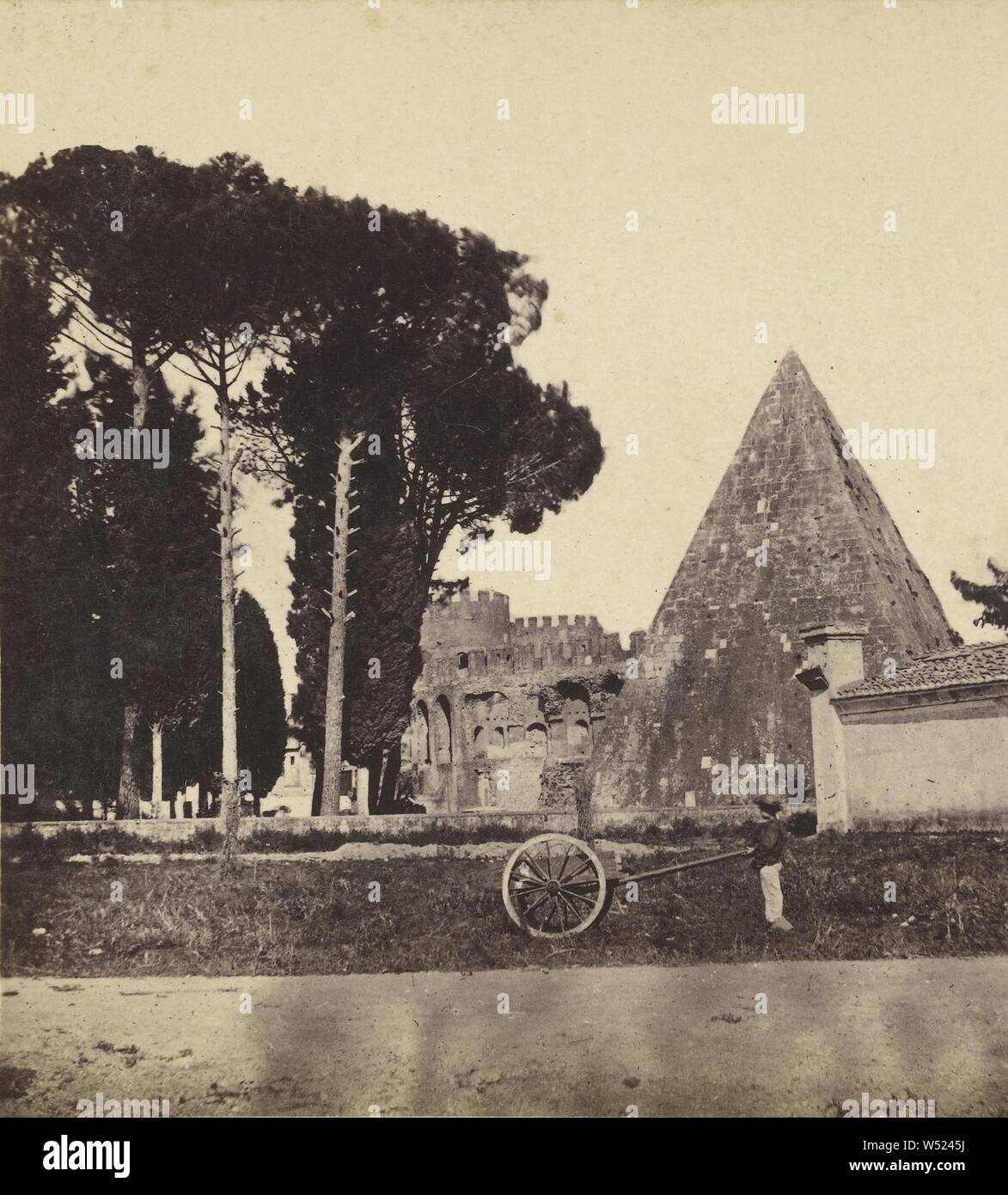 Piramida di Cajus Cestus (Roma), Edmondo Behles (Italian, born Germany, 1841 - 1921), about 1865–1875, Albumen silver print Stock Photo