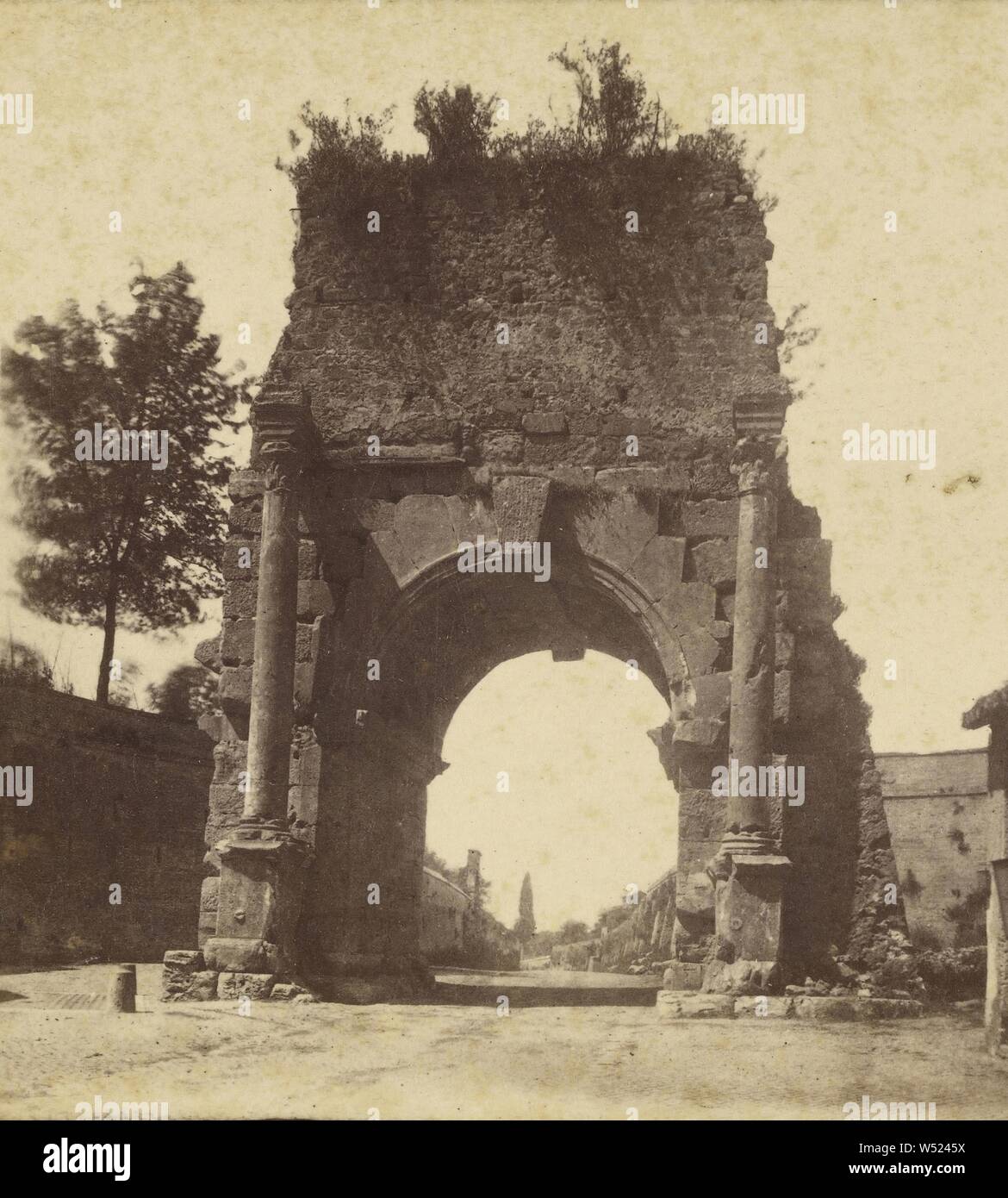 Arco di Druso (Roma), Edmondo Behles (Italian, born Germany, 1841 - 1921), about 1865–1875, Albumen silver print Stock Photo