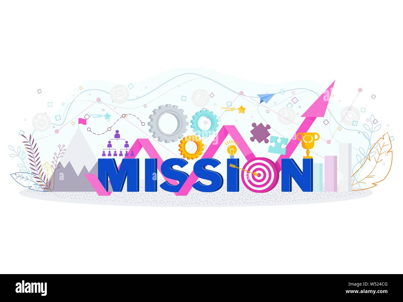 Business mission statement. Word mission typographic concept Stock