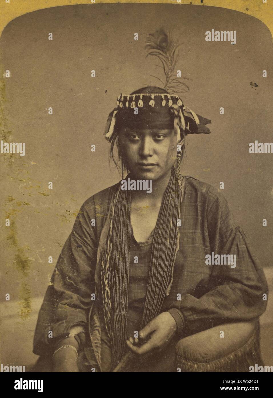 Among the Winnebago Indians. Nah-ju-ze-gah (Brown Eyes)., Henry Hamilton Bennett (American, born Canada, 1843 - 1908), about 1868–1880, Albumen silver print Stock Photo