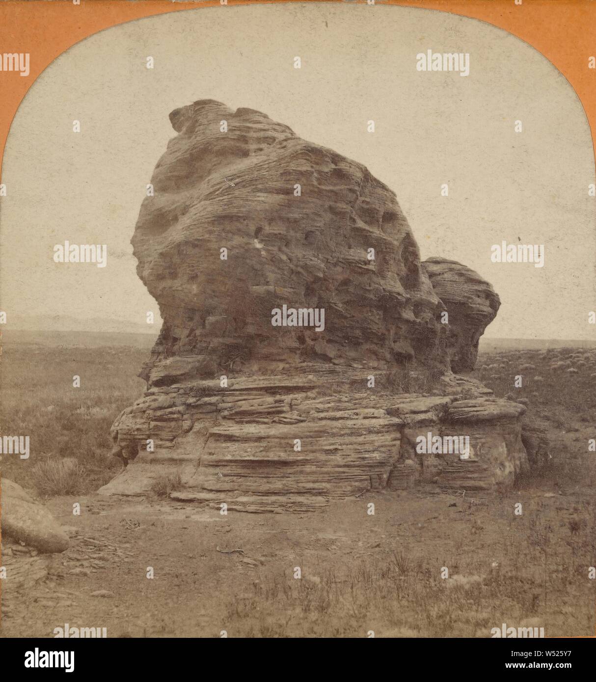 Red Sand Stone Rocks, Laramie Plains., John Carbutt (American, 1832 - 1905), about 1875, Albumen silver print Stock Photo